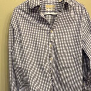 Michael Kors Purple and White Checkered Shirt